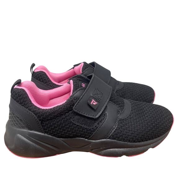 Propet Stability X Strap Womens Sneaker 8.5N (AA) Black Pink Hook & Loop WAA033M - Picture 1 of 15